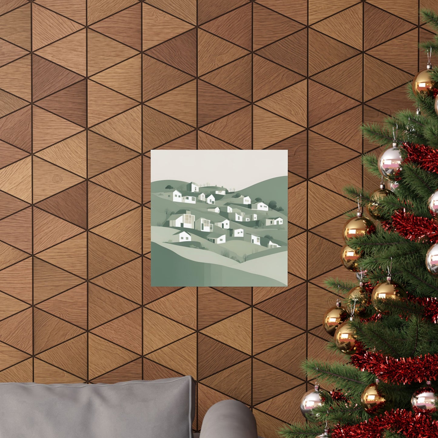 On The Hillside Green 10 Matte Square Posters