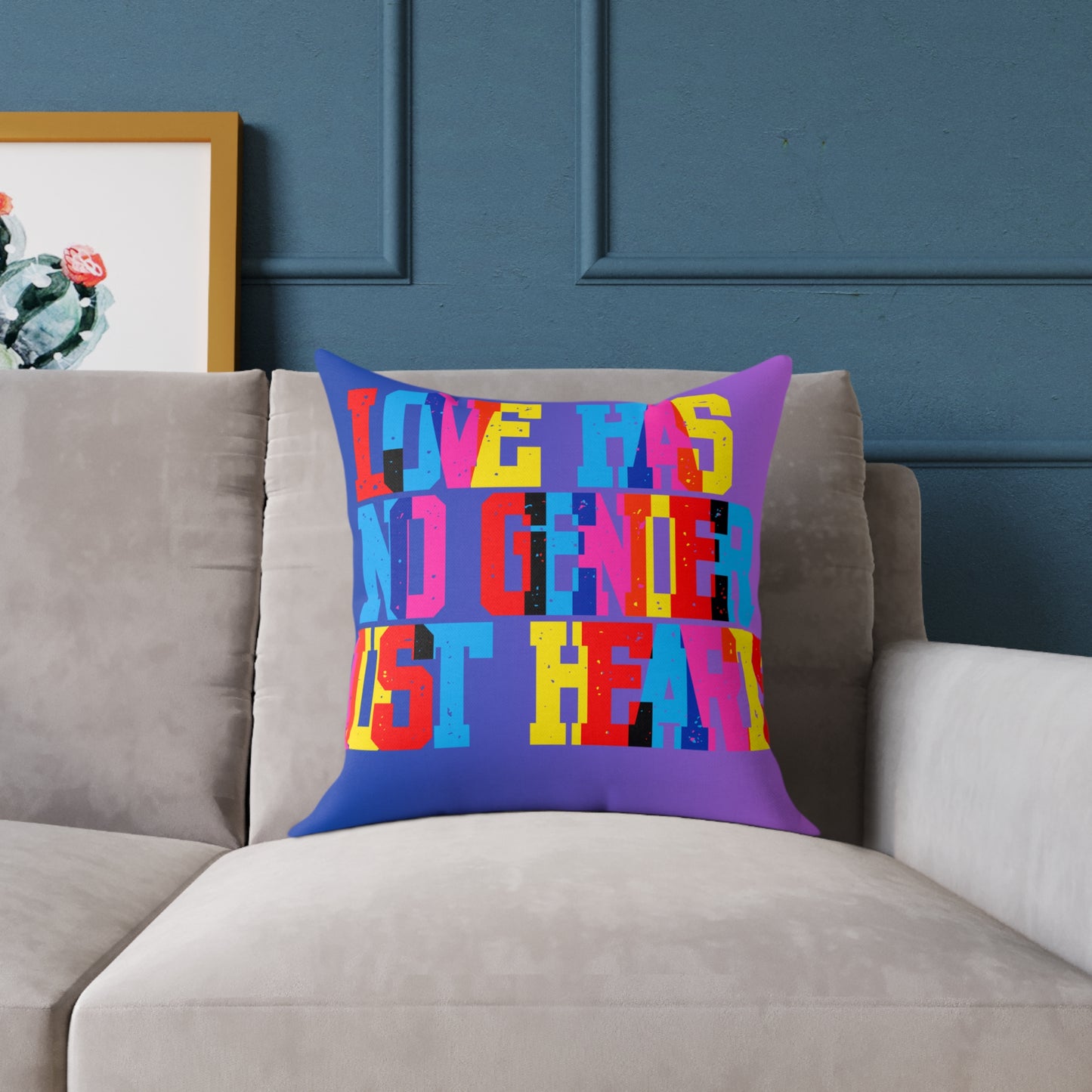 Love Has No Gender Just Hearts Poly Pillow