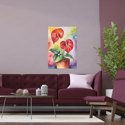 Multicolored Pot Plant 5 Indoor and Outdoor Silk Poster