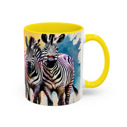 Multicoloured Zebra 2 Accent Mug 11oz