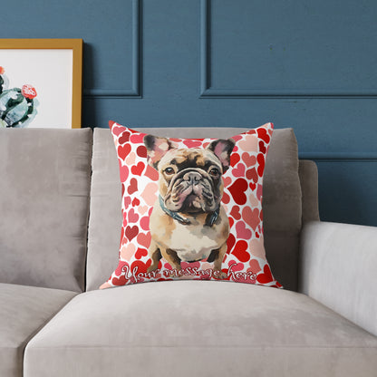 Personalized Valentine French Bulldog Poly Cushion/Pillow 5 sizes