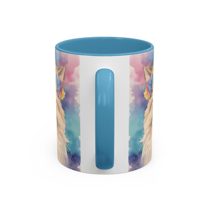 Floral Siamese Cat 02 Accent Coffee Mug - 11oz Perfect for Cat Lovers & Gifts