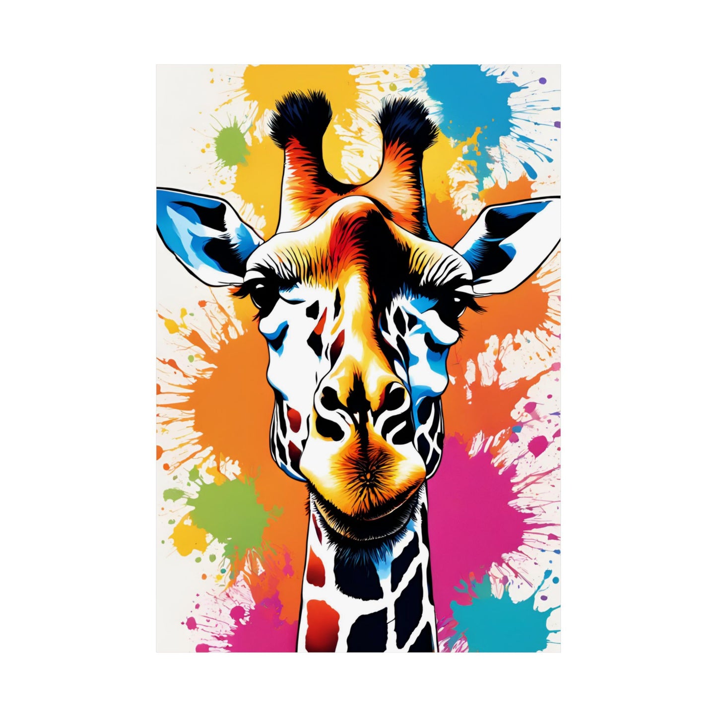 Multicolored Giraffe 08 Matte Vertical Poster