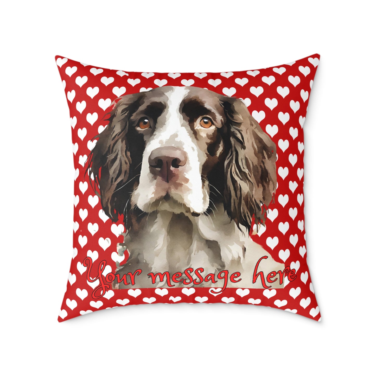 Personalized Valentine Springer Spaniel Poly Cushion/Pillow 5 sizes