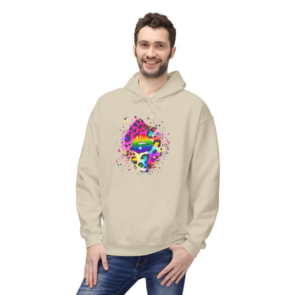 Multicolored Splash Cheetah Lips Unisex Valentines Hoodie