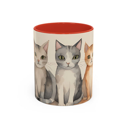 Kitties in a Row 3 Accent Mug 11oz