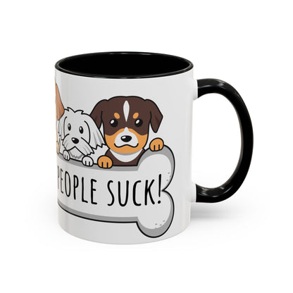 Dogs Because People Suck 02 Accent Coffee Mug (11oz)