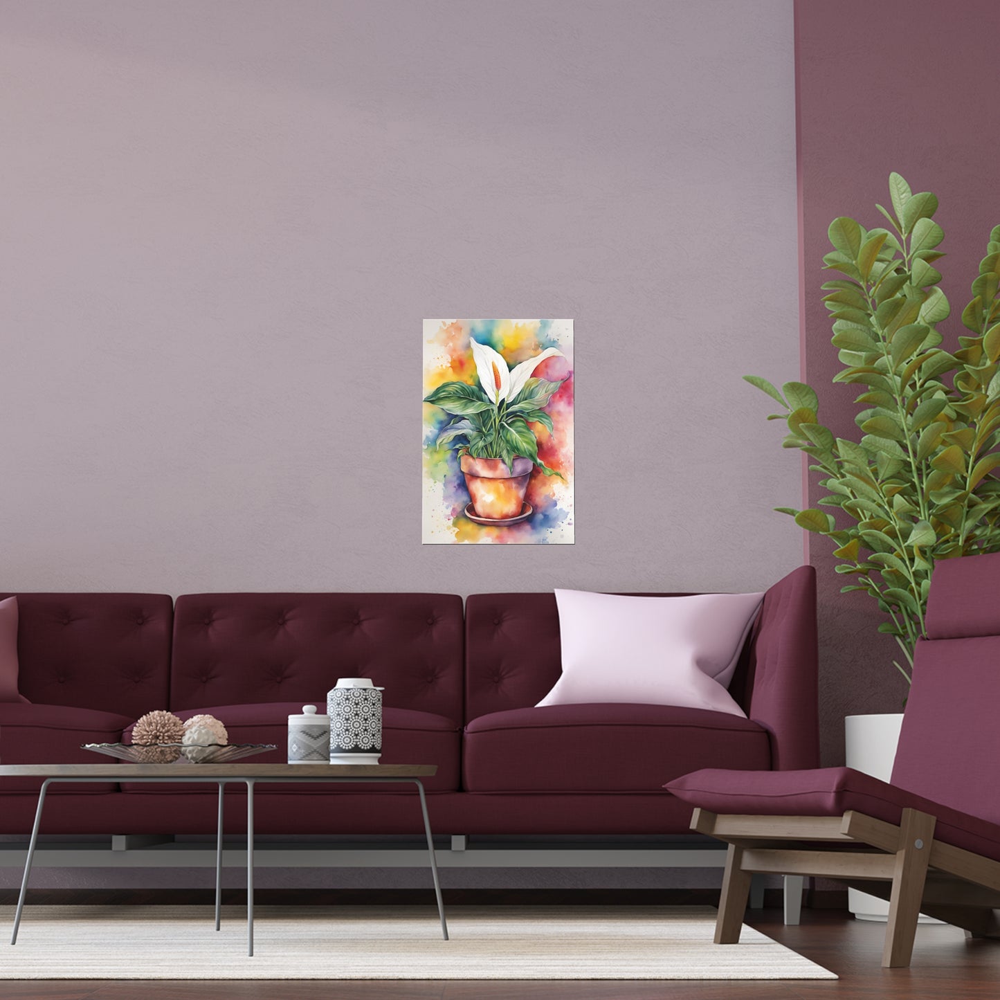 Multicolored Pot Plant 17 Indoor and Outdoor Silk Poster