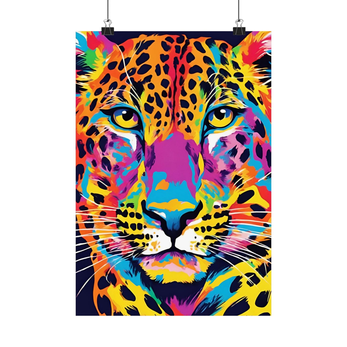Multicolored Cheetah 3 Matte Vertical Poster