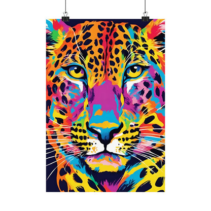 Multicolored Cheetah 3 Matte Vertical Poster