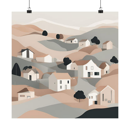 On The Hillside Nude 6 Matte Square Posters