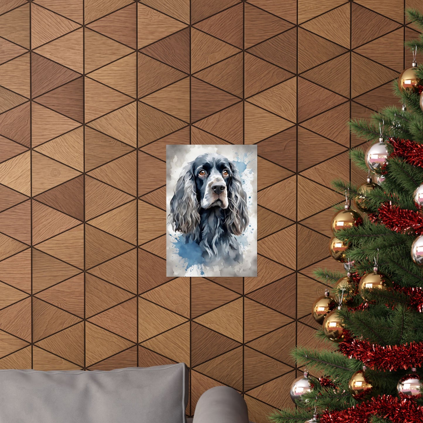 Dogs Barney Blue Roan Cocker Spaniel 03 Matte Vertical Poster
