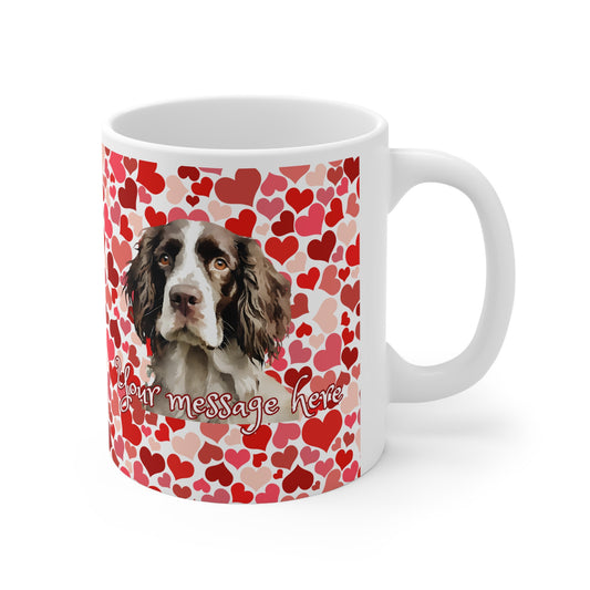 Personalized Pet Lovers Springer Spaniel Valentines Mug Ceramic 11oz