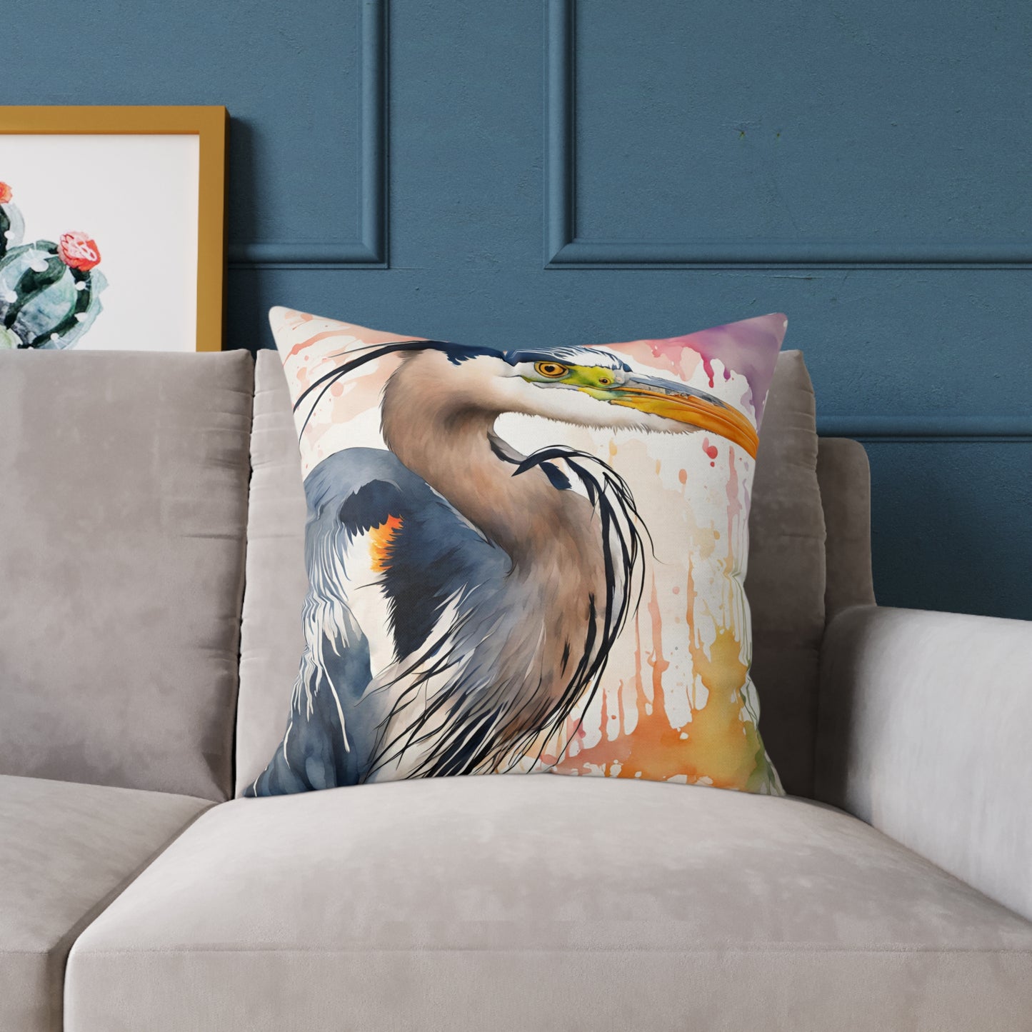 Heron 02 Poly Pillow - Natures Beauty Design