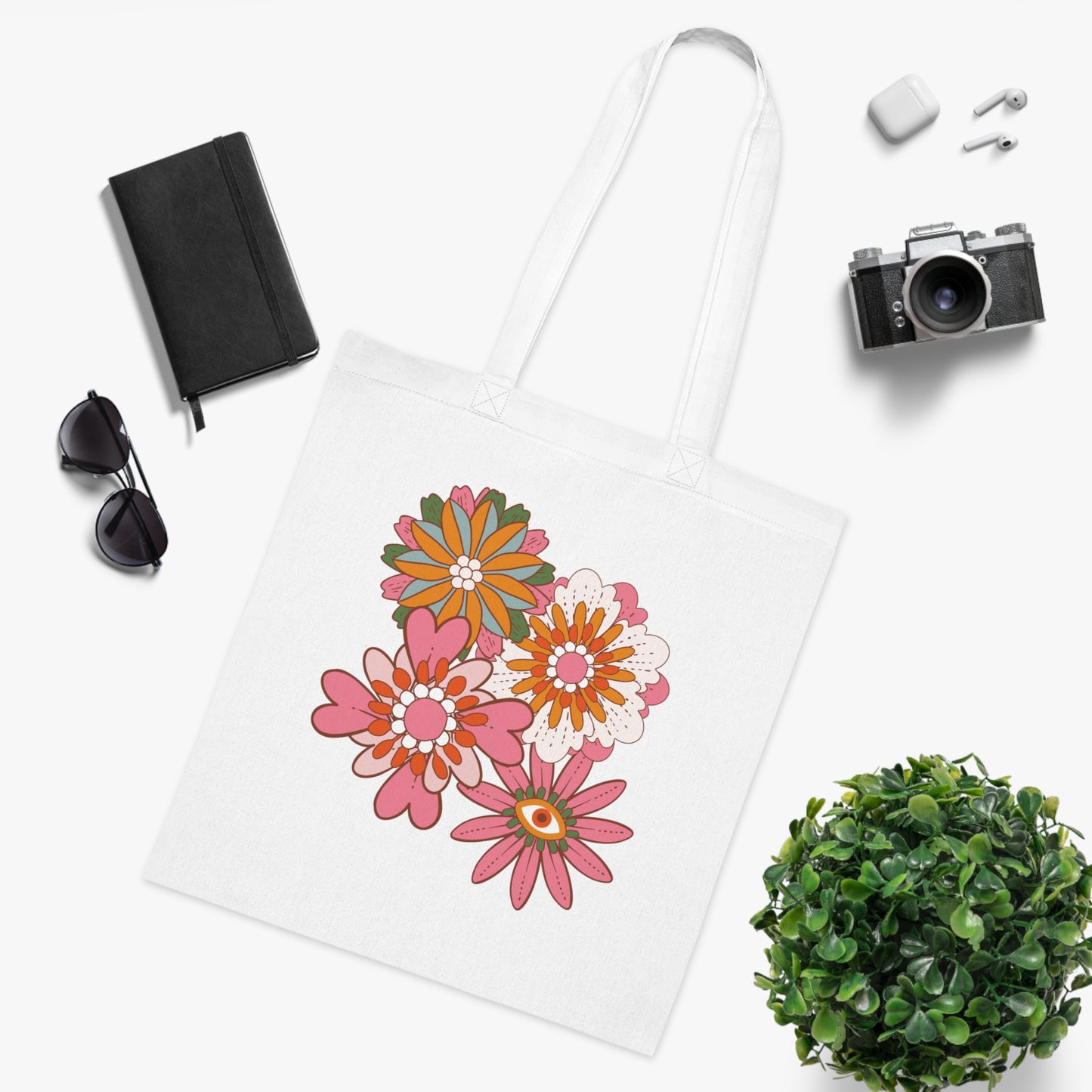 Flower power 10 Cotton Tote