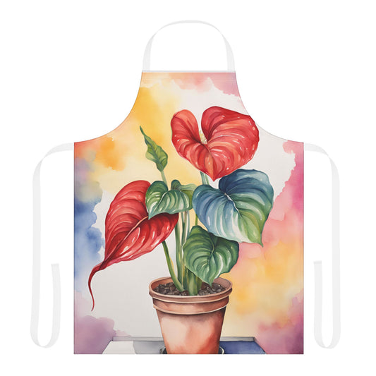 Multicolored Pot Plant 2 Adult Apron (AOP)