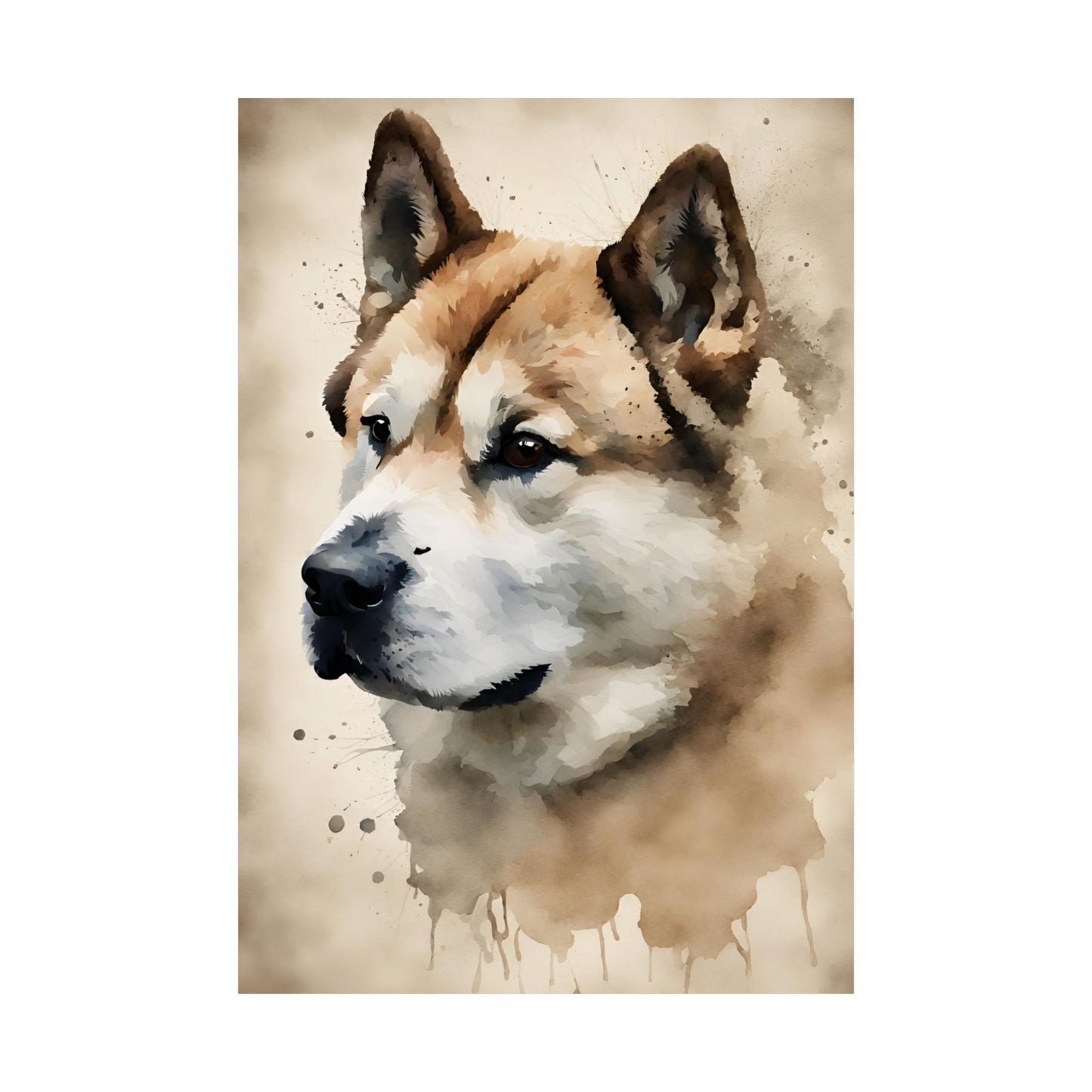 Dogs Japanese Akita 01 Matte Vertical Poster