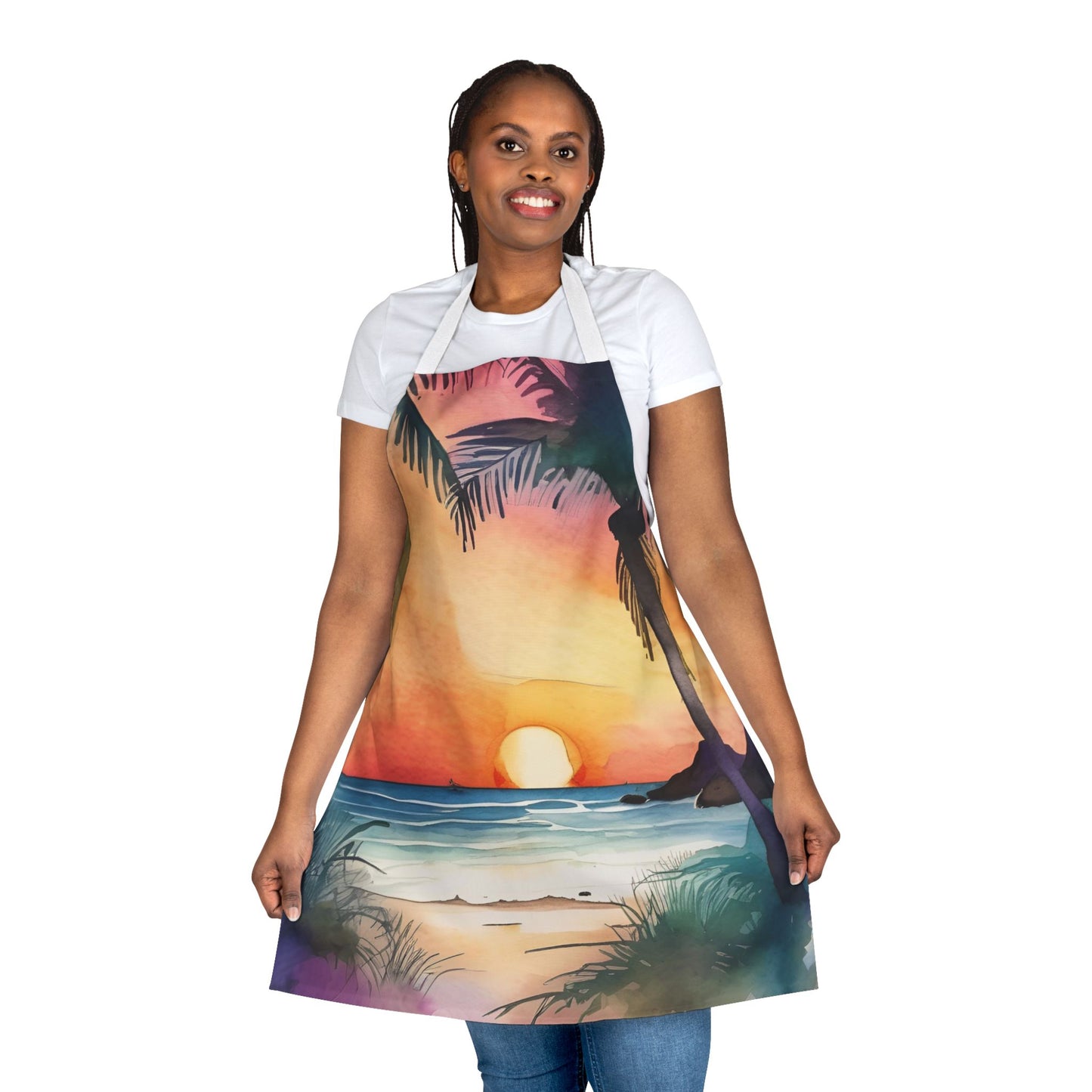 Tropical Sunset 02 Apron 5-Color Straps