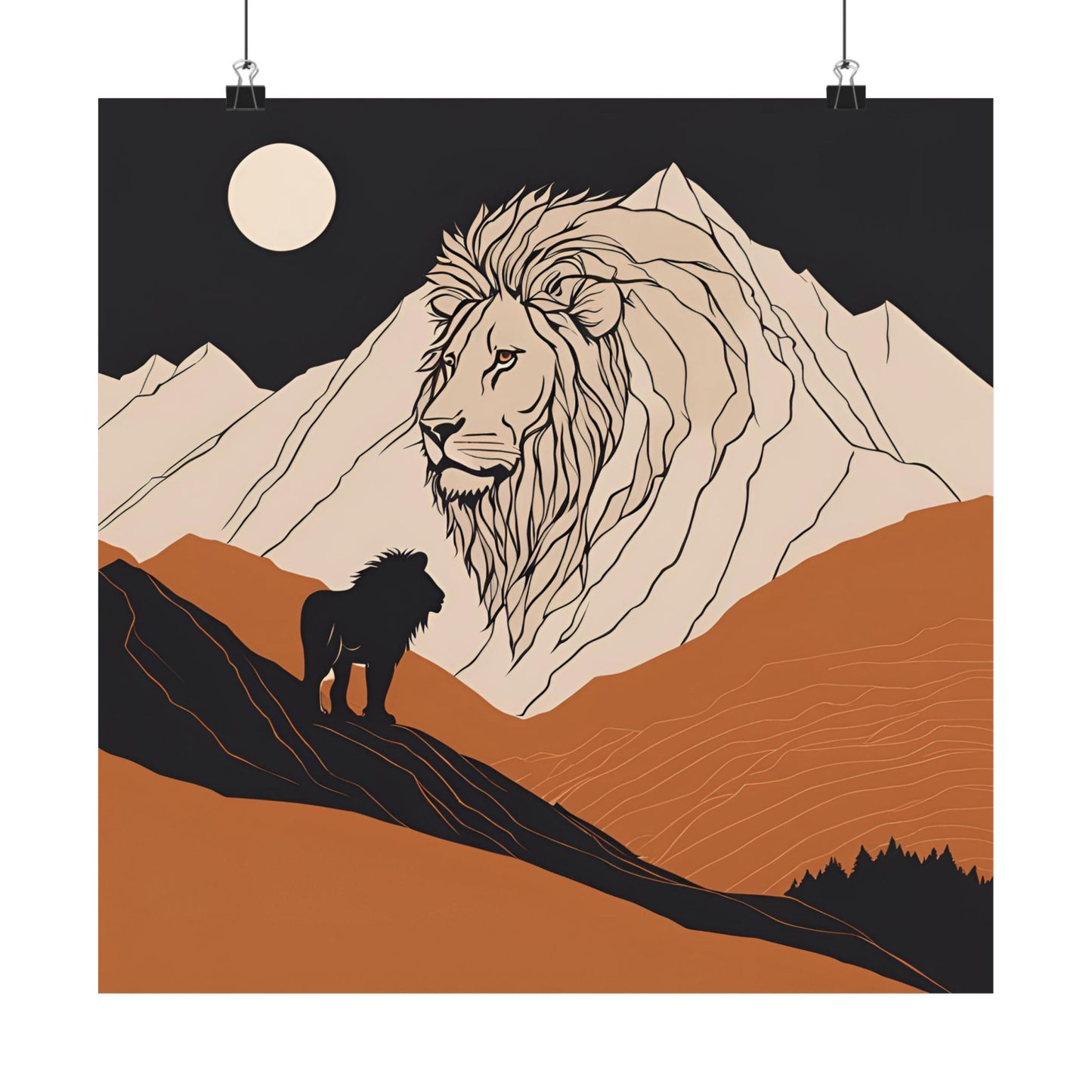 Lone Collection Lion 2 Matte Square Posters