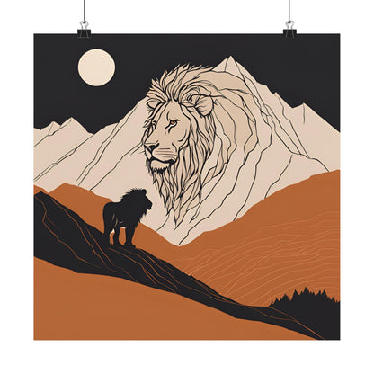 Lone Collection Lion 2 Matte Square Posters