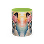Floral Siamese Cat 02 Accent Coffee Mug - 11oz Perfect for Cat Lovers & Gifts