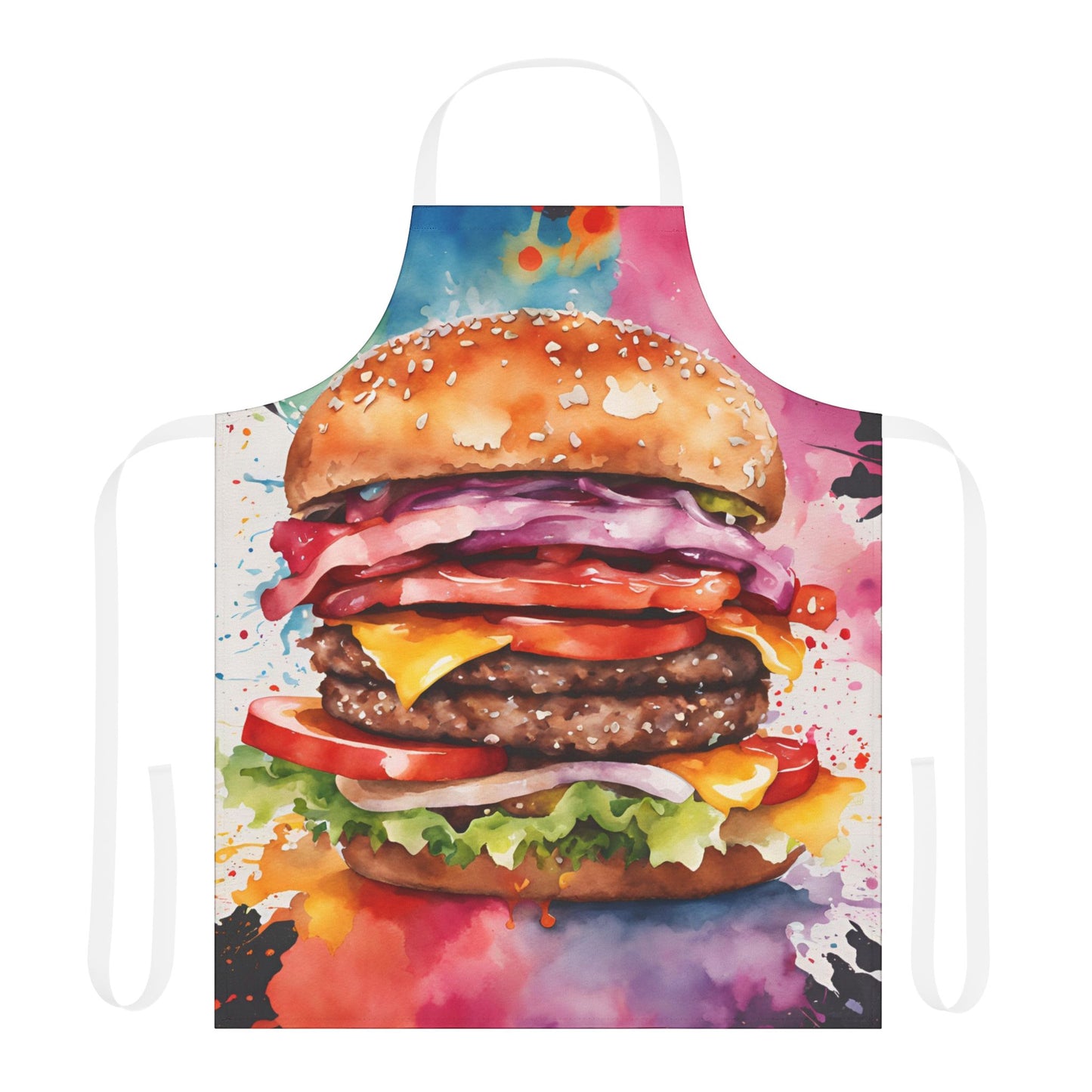 Burger 02 BBQ Themed Apron 5-Color Straps