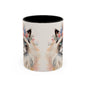 Floral Siamese Cat 04 Accent Coffee Mug - 11oz Perfect for Cat Lovers & Gifts