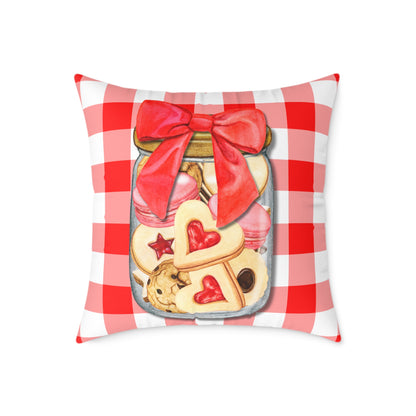 Valentine Cup Cookies Poly Pillow