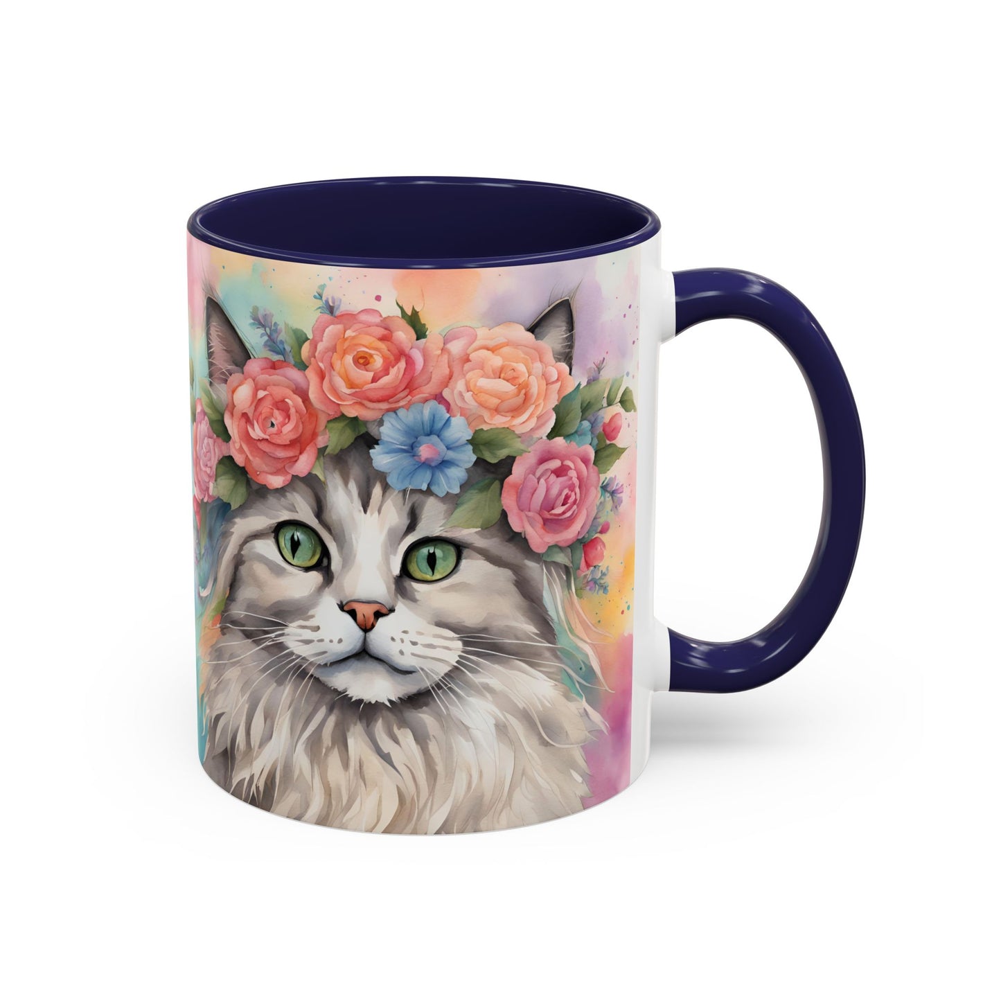 Floral Rag Doll Cat 03 Accent Coffee Mug - 11oz Perfect for Cat Lovers & Gifts