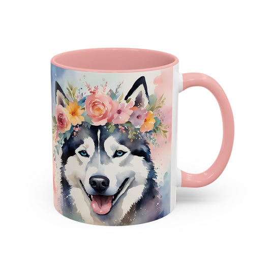 Husky 03 Accent Coffee Mug - Dog Lover Gift