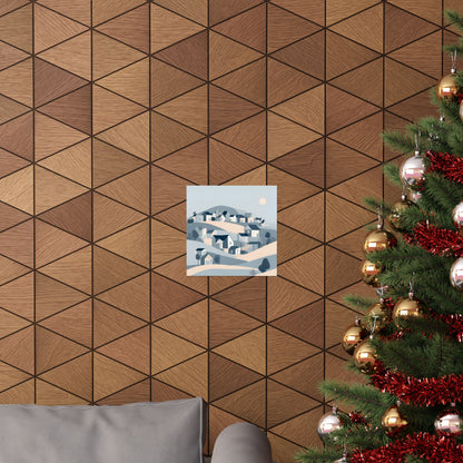 On The Hillside Blue 5 Matte Square Posters