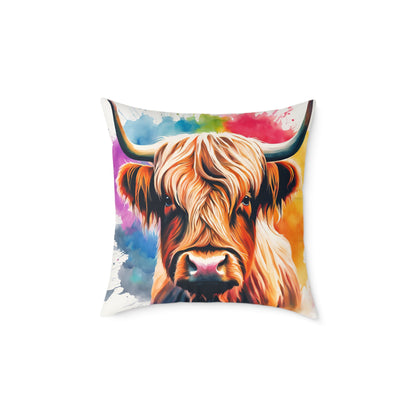Highland Cow 01 Poly Pillow - Natures Beauty Design