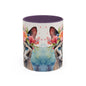 Floral Siamese Cat 03 Accent Coffee Mug - 11oz Perfect for Cat Lovers & Gifts