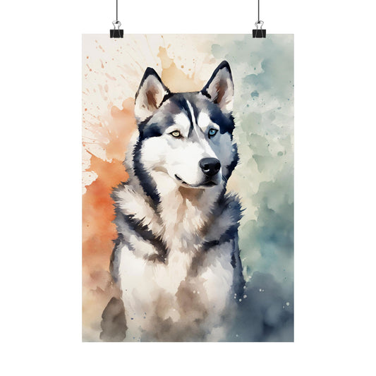 Dogs Husky 02 Matte Vertical Poster