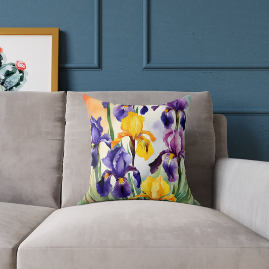 Irises 04 Poly Pillow - Natures Beauty Design