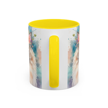 Floral Siamese Cat 01 Accent Coffee Mug - 11oz Perfect for Cat Lovers & Gifts