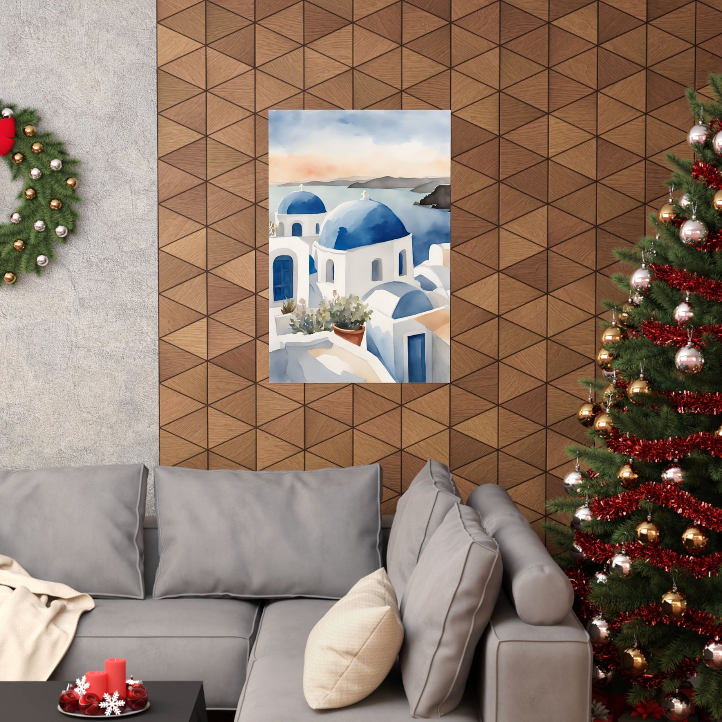 Abstract Greek rooftops 8 Matte Vertical Poster