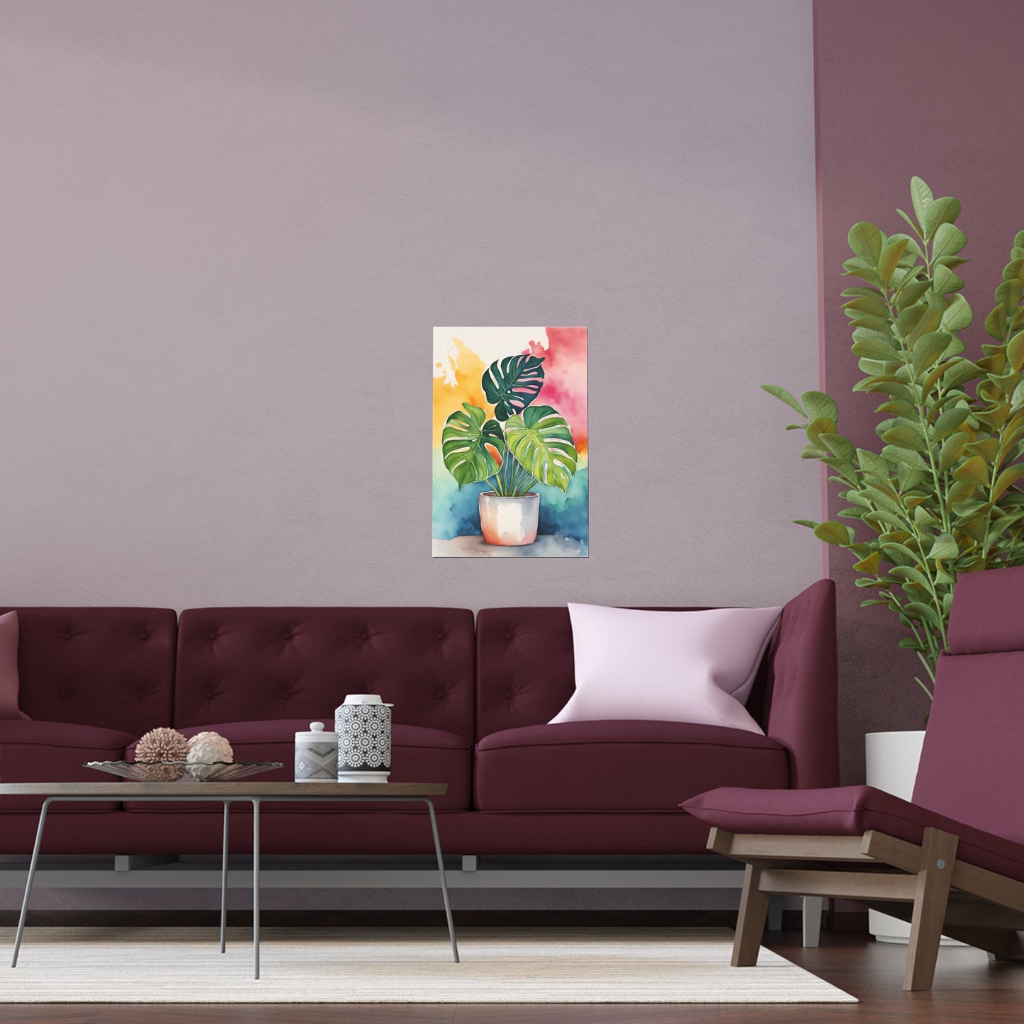 Multicolored Pot Plant 13 Indoor and Outdoor Silk Poster