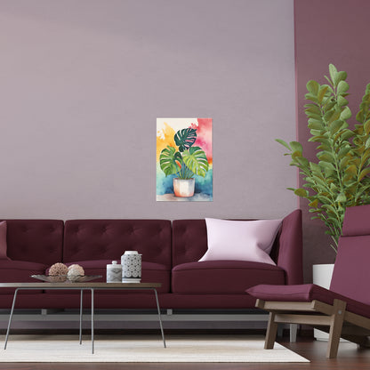 Multicolored Pot Plant 13 Indoor and Outdoor Silk Poster