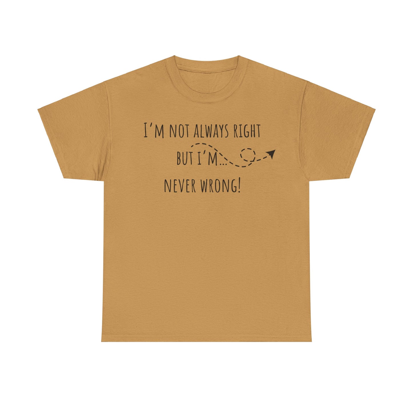 I’m Not Always Right But I'm Never Wrong! Unisex Heavy Cotton Tee