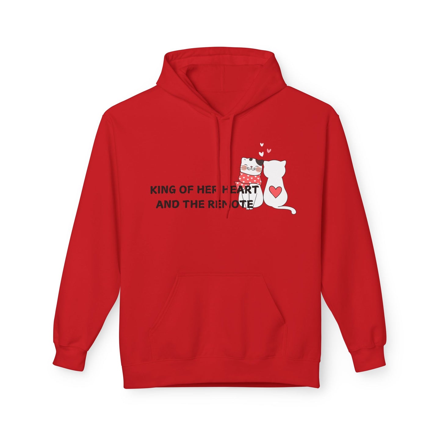 King Of Her Heart And The Remote Mens Valentines Hoodie