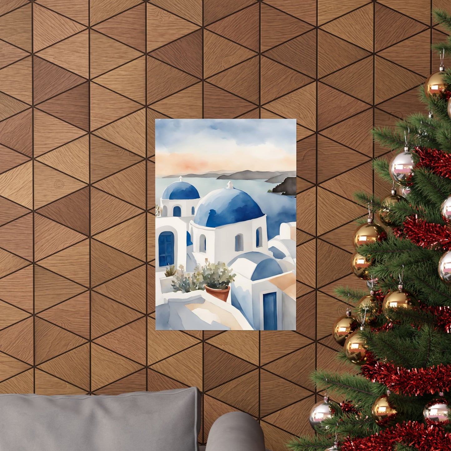 Abstract Greek rooftops 8 Matte Vertical Poster