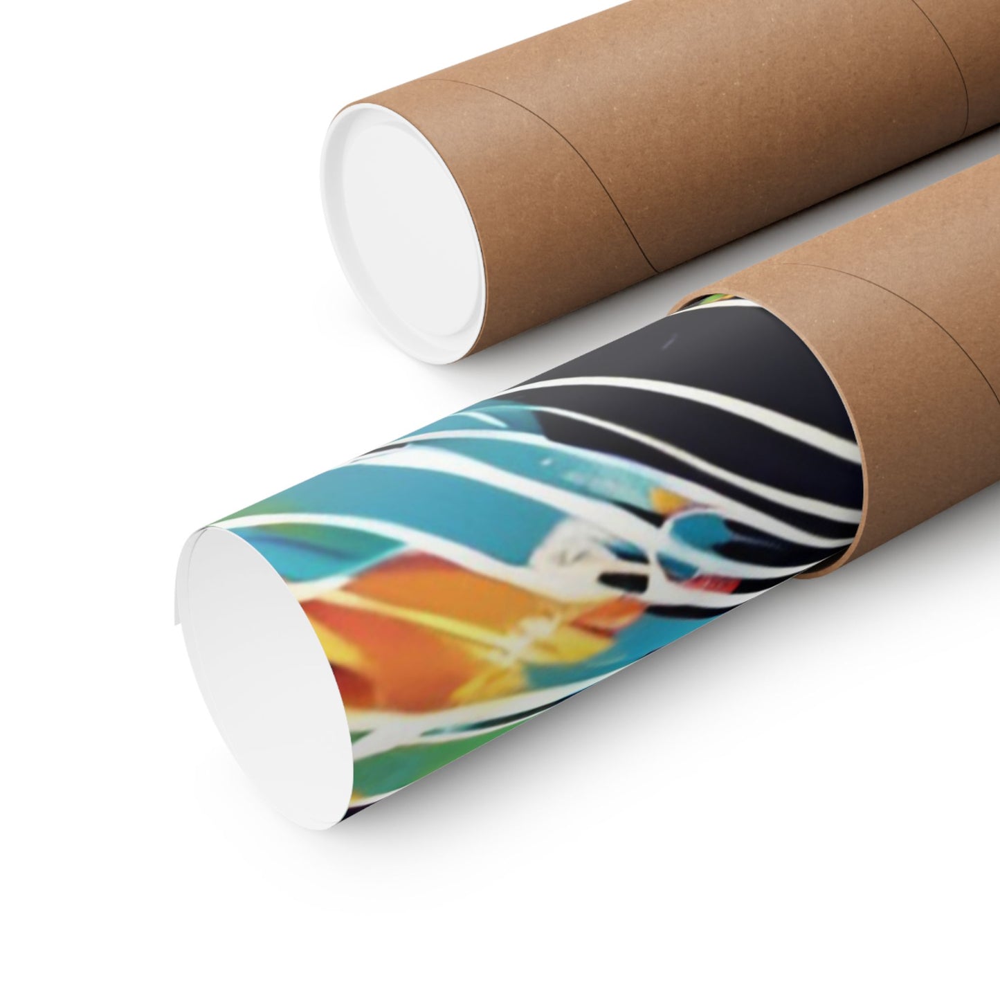 Multicolored Tiger 2 Matte Vertical Poster