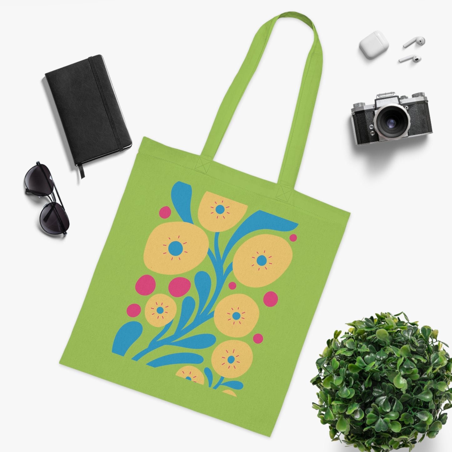 Abstract flowers 05 Cotton Tote