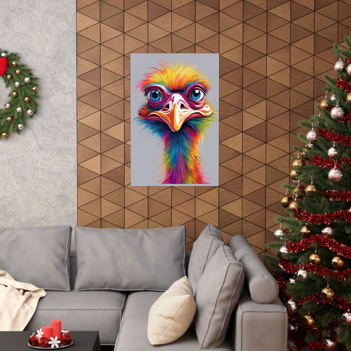 Multicolored Angry Emu 01 Matte Vertical Poster