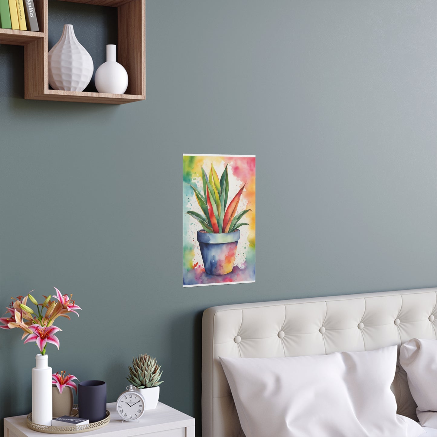 Multicolored Pot Plant 11 Indoor and Outdoor Silk Poster