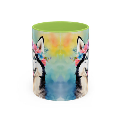 Husky 01 Accent Coffee Mug - Dog Lover Gift