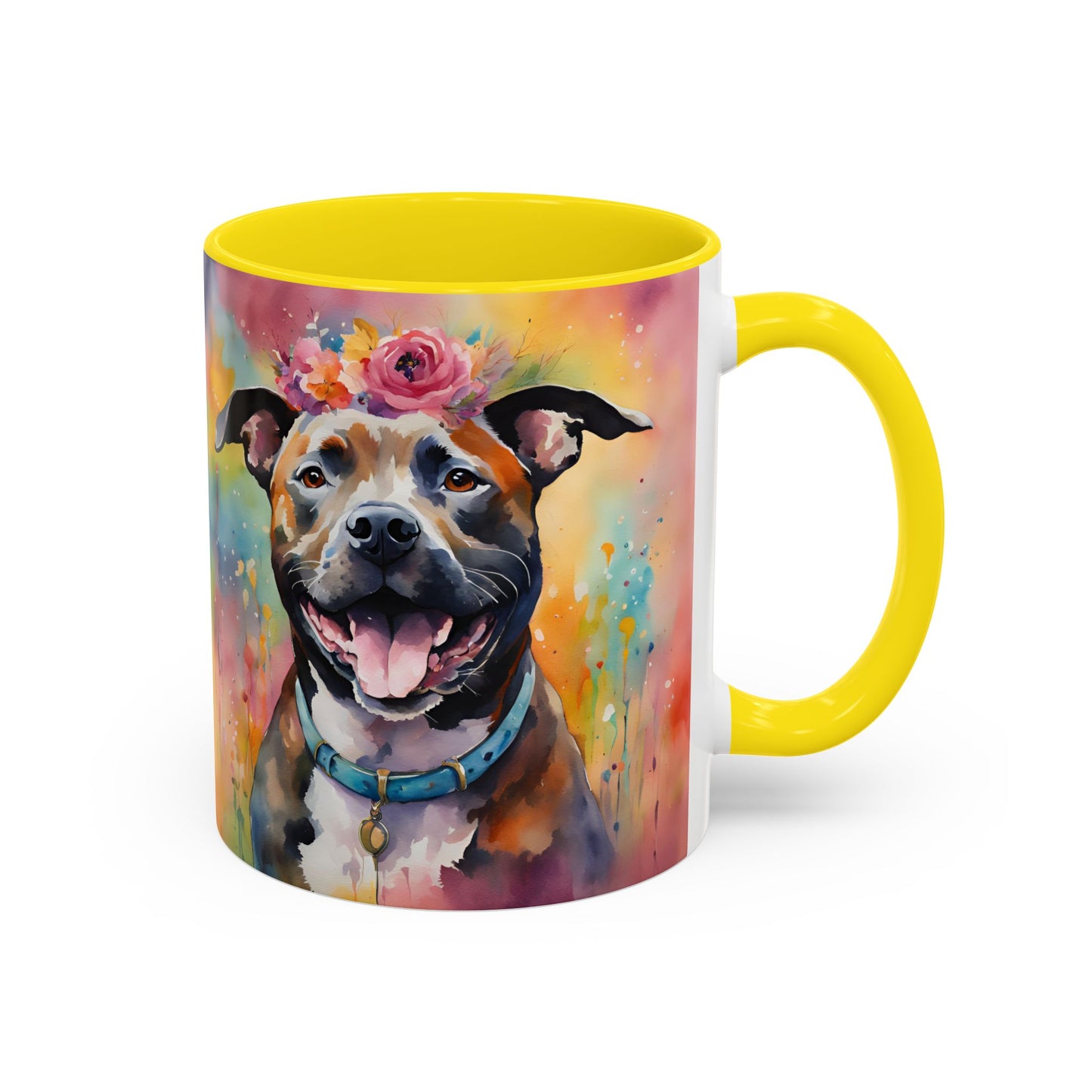 Staffordshire Bull Terrier 04 Accent Coffee Mug - Dog Lover Gift
