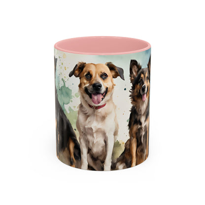 Multicoloured Doggies 6 Accent Mug 11oz