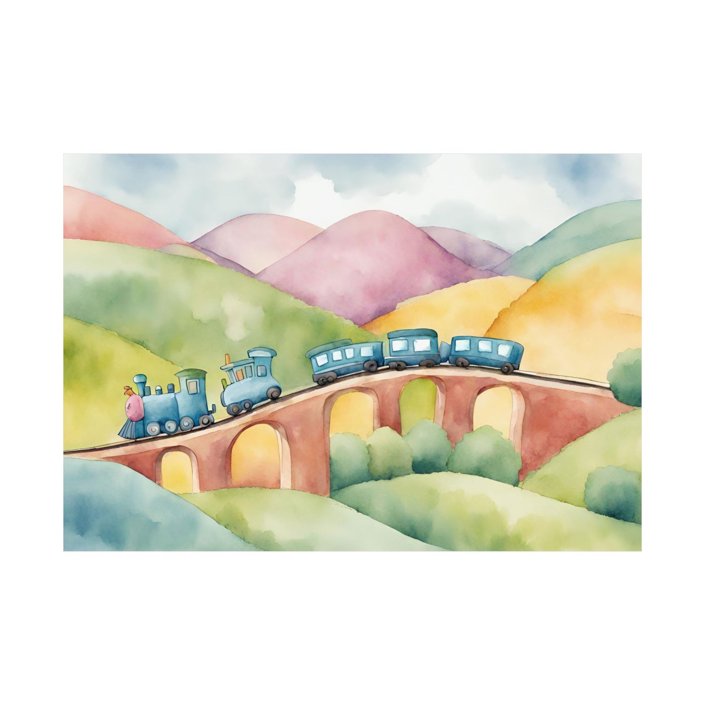 Nursery Choo Choo Train 2 Matte Horizontal Posters